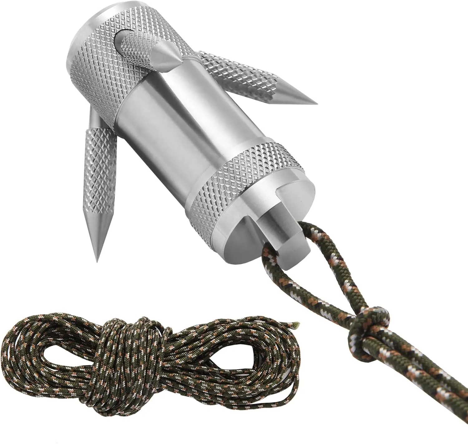 Apocalypse Gear Survival Kit, Stainless Steel Grappling Hook with Rope for Camping, Tree Climbing Spikes, Multifunctional Tool, Waterproof Medicine Bottle & Pill Box – Ultimate Emergency EDC Gear