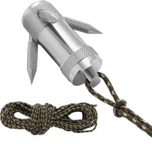Apocalypse Gear Survival Kit, Stainless Steel Grappling Hook with Rope for Camping, Tree Climbing Spikes, Multifunctional Tool, Waterproof Medicine Bottle & Pill Box – Ultimate Emergency EDC Gear