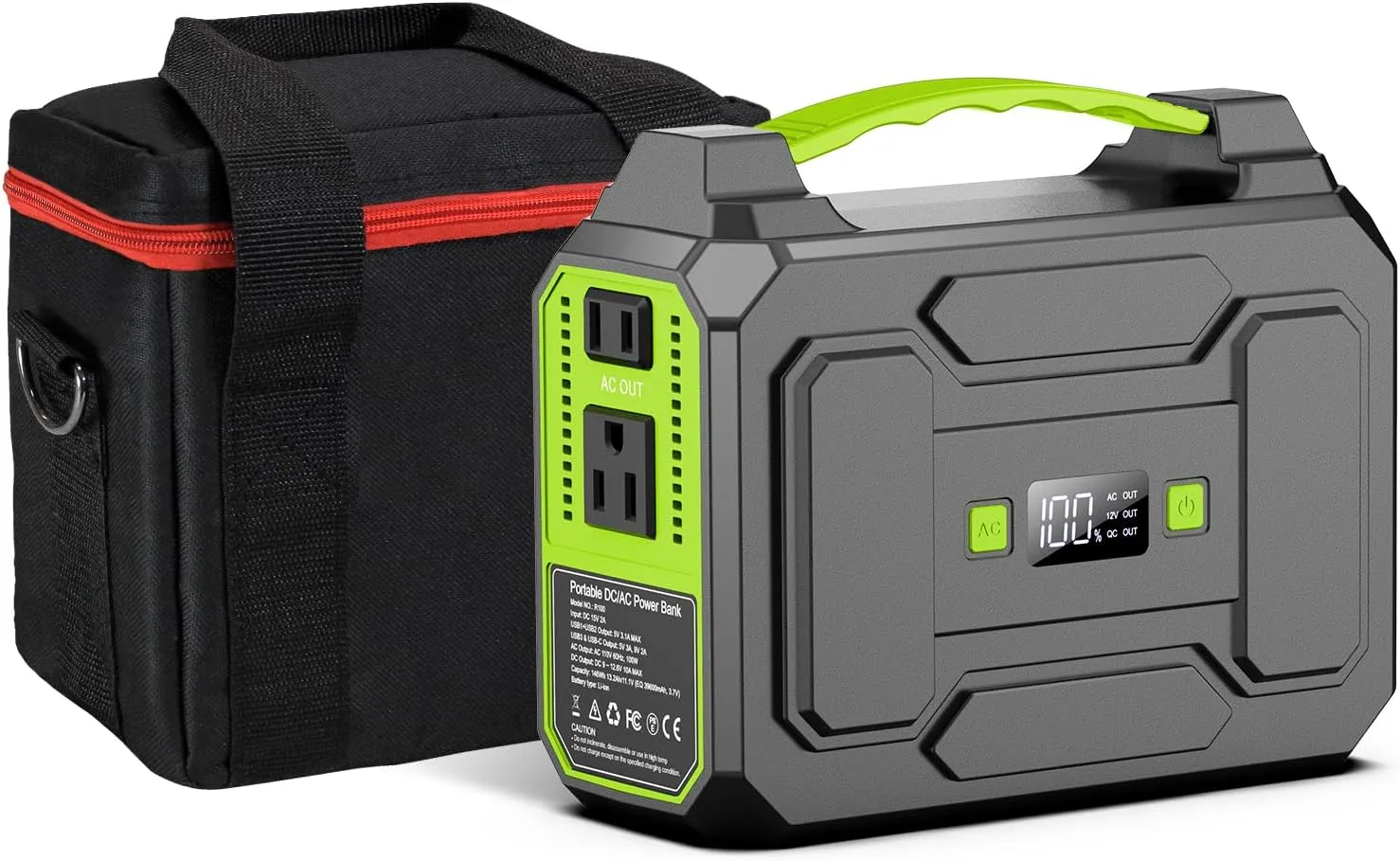 Apowking Portable Power Station Bank 100W with Carrying Case Bag Outdoor Camping Travel