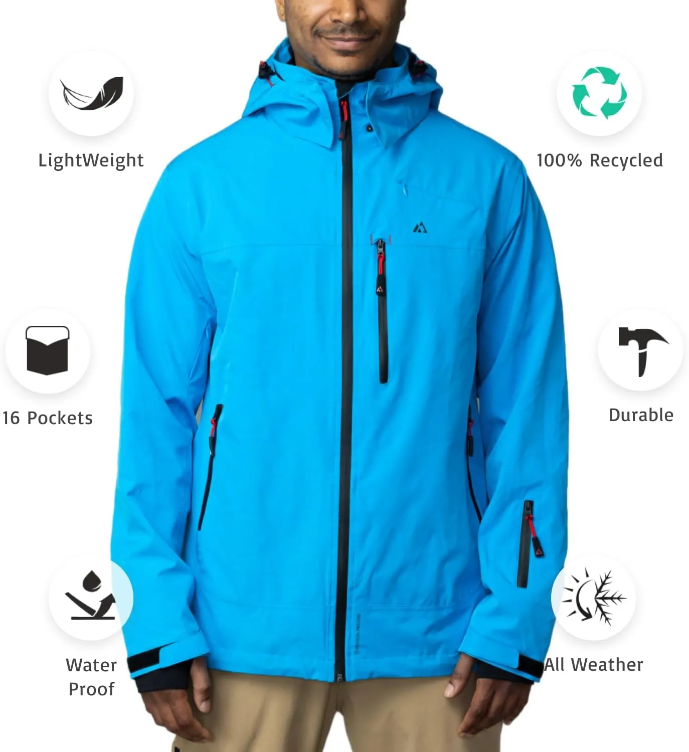 Apricoat Adventure 2.0 Warm Winter Jacket Insulated, Hooded, Waterproof and windproof Coat for Travelling, Hiking, Trekking