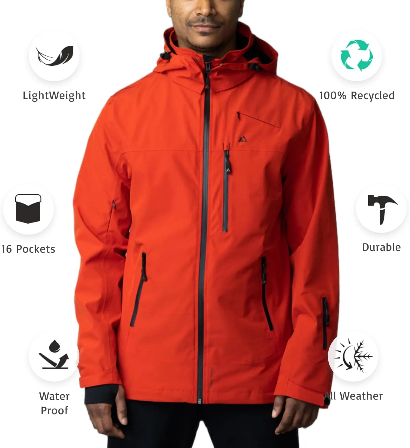 Apricoat Adventure 2.0 Warm Winter Jacket Insulated, Hooded, Waterproof and windproof Coat for Travelling, Hiking, Trekking