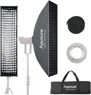 Aputure Light Box Rectangle Softbox with Grid for Portraits Product Photography Video Shooting for Amaran 60c/60x 200/100d, Aputure LS 300d II 300x 600d pro 120d ii LED Video Light (30X120)
