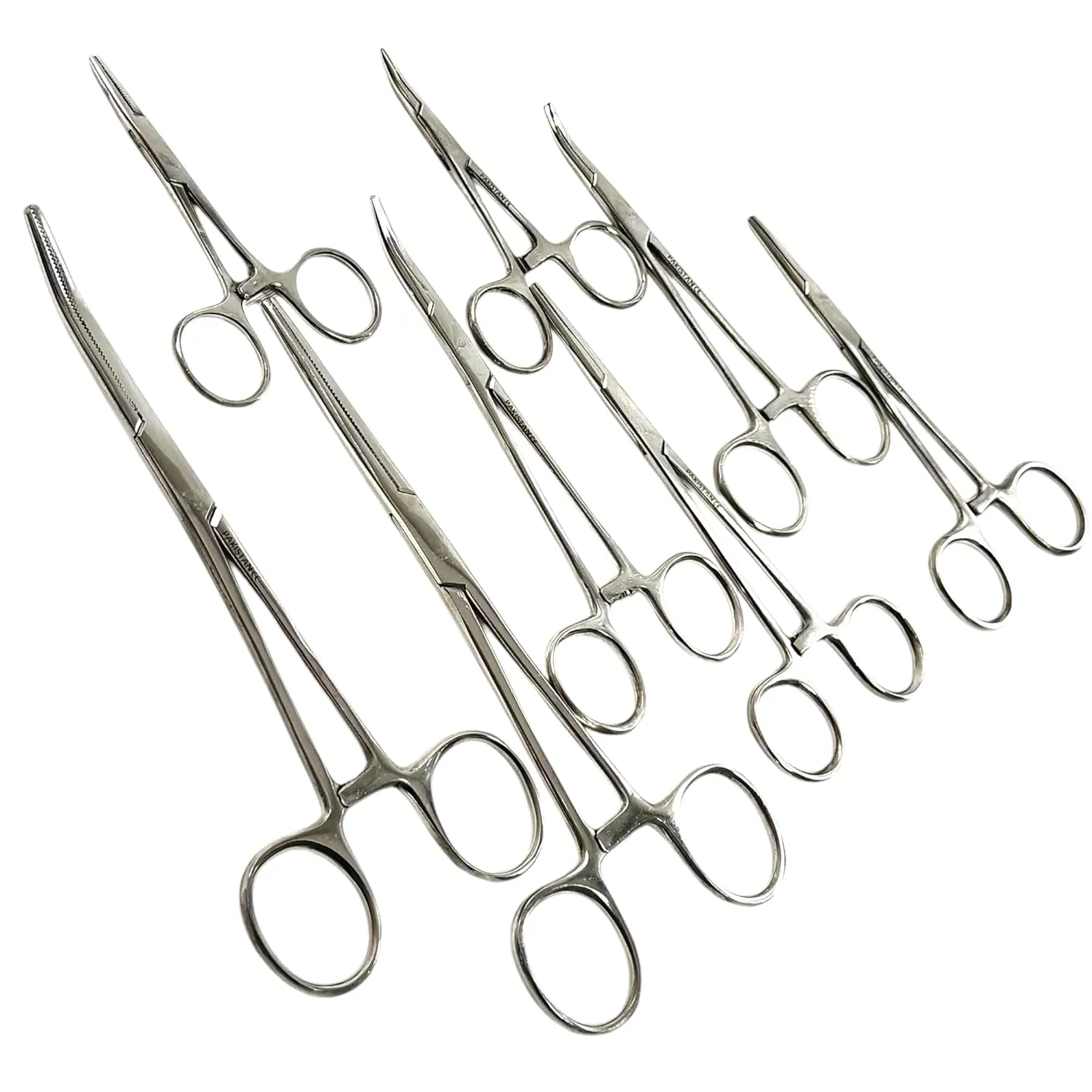 ArtLab-Ultimate Hemostat Forceps Set of 6-Straight & Curved Hemostat Forceps Locking Clamps Stainless Steel Full Serrated Jaws-Ideal for Nurses,Firefighters,Fishing (Set of 8-3.5" 5" 5.5" 7"(Str Cvd))