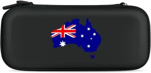 Australia Map Flag Hard Shell Travel Case with Rope 15 Game Card Pockets Compatible with Switch Protective
