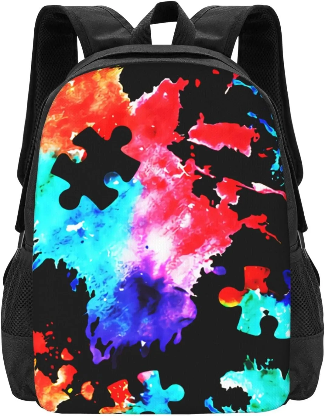 Autism Awareness Watercolor Splatter Lightweight Packable Backpack Travel Casual Large Capacity Daypack Foldable Backpack For Men Women