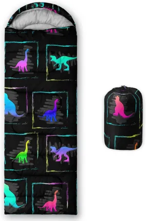 Axolotl Hiking Sleeping Bag for Kids–Lightweight Warm Cold Weather Sleeping Bags,Waterproof Portable Sleeping Bag Hiking and Backpacking Sleeping Bag,3 Season Cold Weather Sleeping Bag Fit Boys,Black