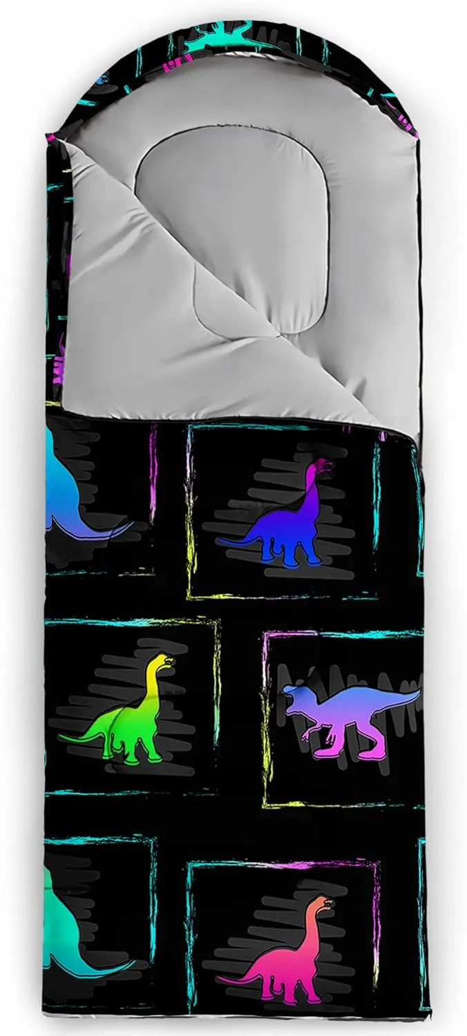 Axolotl Hiking Sleeping Bag for Kids–Lightweight Warm Cold Weather Sleeping Bags,Waterproof Portable Sleeping Bag Hiking and Backpacking Sleeping Bag,3 Season Cold Weather Sleeping Bag Fit Boys,Black