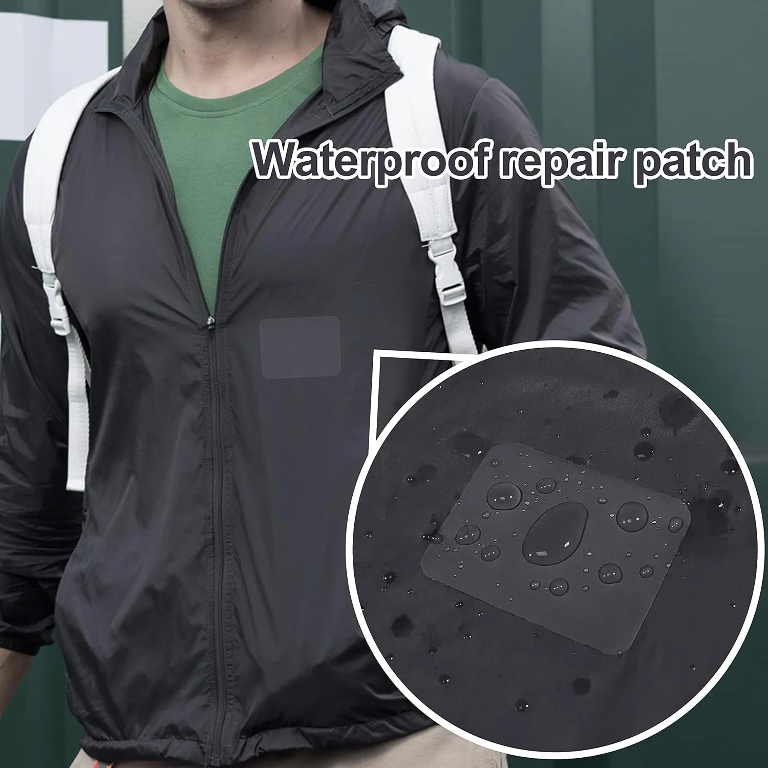 Azobur 2-Pack Nylon Repair Patches Self Adhesive Vinyl Outdoor Camping Gear Repair Kit,Waterproof Fabric Repair Patches for Down Jacket, Tent, Sleeping Bag （10X20cm）
