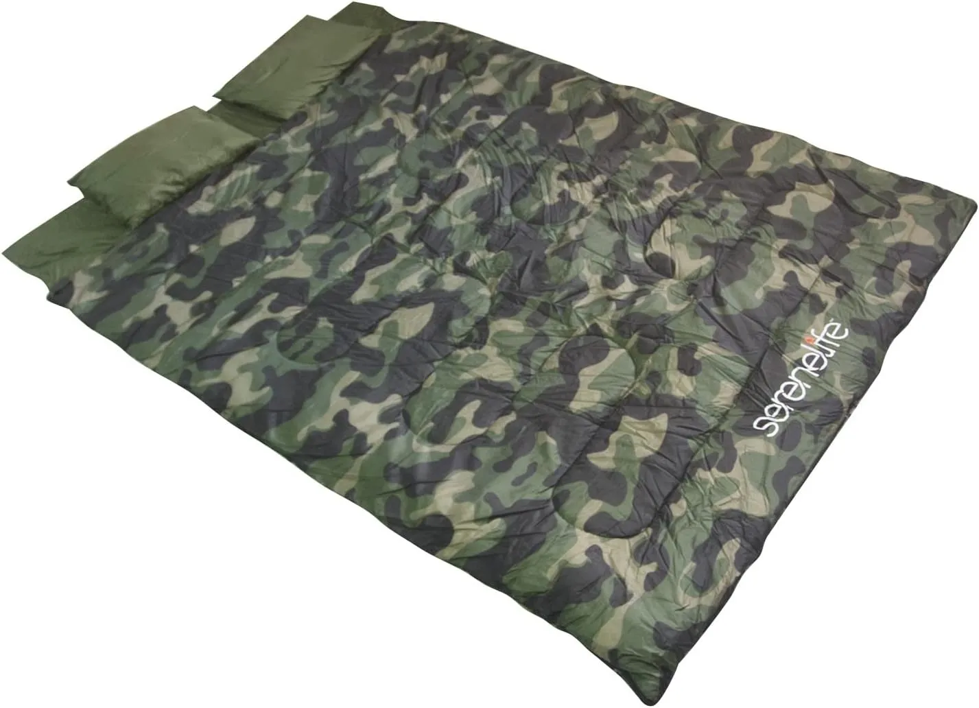 Backpacking Sleeping Bag Camping Gear - Double Sleeping Bag for Adults/Teens w/ 2 Pillows, Bag - Outdoor Lightweight Weather Proof Sleeping Bags - Camping, Hiking - SLSBCA.5(Camouflage)