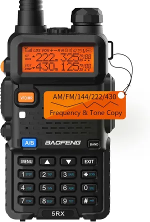 BAOFENG Ham Radio Handheld Tri-Band 5RX Upgraded of UV-5R Long Range Walkie Talkies for Adults Portable Two Way Radio for Camping, Hiking, Trip, Frequency Copy, AirBand, Chirp Compatible