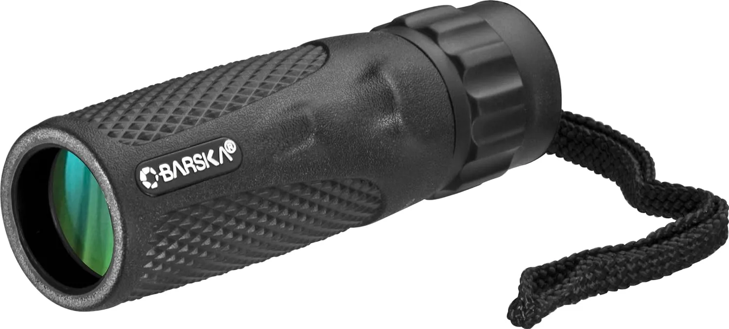 Barska Blackhawk Compact Waterproof Monocular with Wrist Strap for Birding, Hiking, Sports, Events, Concerts