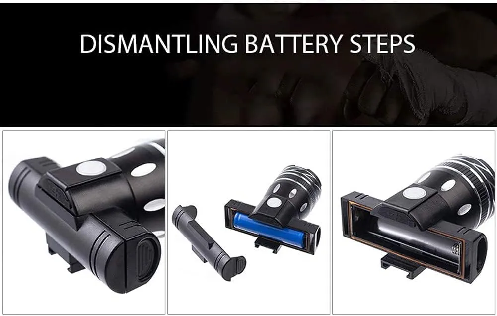 Battery Upgraded Version Portable Waterproof Front Headlight with 300LM,Three Kinds Adjustable Lighting Modes,Easy to Fit,Suitable for Any Bicycle
