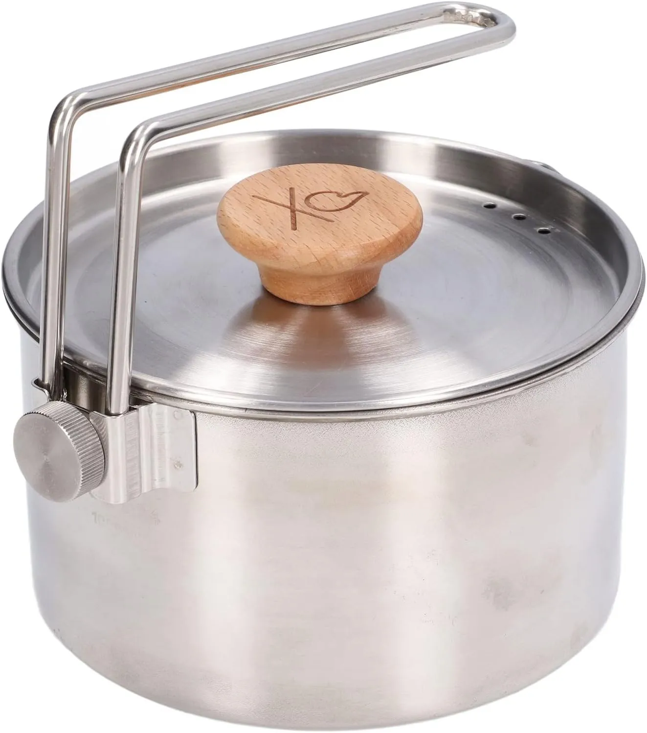 BBQ Accessories 1000ml Camping Pot Stainless Steel Portable Outdoor Tea Coffee Pot with Detachable Handle for Picnic Hiking for Picnics and Camping Gifts for Dad Gifts