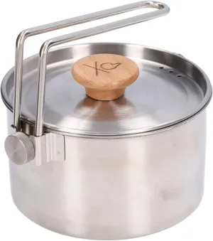 BBQ Accessories 1000ml Camping Pot Stainless Steel Portable Outdoor Tea Coffee Pot with Detachable Handle for Picnic Hiking for Picnics and Camping Gifts for Dad Gifts