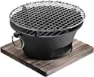 BBQ Charcoal Grill, cast iron charcoal grill,Hibachi Grill,Mini Charcoal Grill Camping Stove Portable Barbecue Stove, Stove for Indoor Outdoor Picnic BBQ Party,Home Picnic, Camping (10.2)