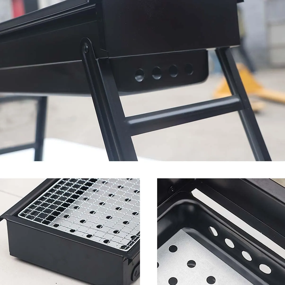 BBQ Stove Wood Burning Stove Folding Flatpack Stove, Portable fire Pit Compact Portable Wood Stove for Camping, Hiking, BBQ, Survival Cooking