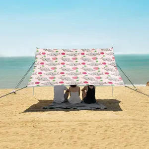 Beach Shade Tent with UPF50  UV Protection,Koala Cute Strawberry Lightweight Camping Sun Shelter for Outdoor,Camping Trips, Fishing, Backyard,Picnics,Easy Set Up and Carry 9x10.5 FT