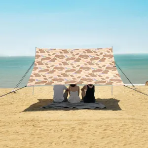 Beach Shade Tent with UPF50  UV Protection,Lovely Capybara Family Lightweight Camping Sun Shelter for Outdoor,Camping Trips, Fishing, Backyard,Picnics,Easy Set Up and Carry 9x10.5 FT