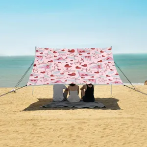 Beach Shade Tent with UPF50  UV Protection,Martini Glasses with Berries Lightweight Camping Sun Shelter for Outdoor,Camping Trips, Fishing, Backyard,Picnics,Easy Set Up and Carry 9x10.5 FT