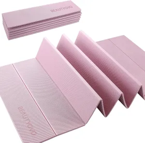 BEAUTYOVO Foldable Yoga Mat Thick 8mm, Multi-Purpose TPE Folding Exercise Mat Non Slip, Outdoor Workout Mat Portable, Easy Storage Home Gym Mat, Travel Yoga Mat Packable Lightweight