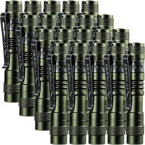 Beieverluck 20 Pack Pen Light Flashlight Mini Small Flashlight with Clip Waterproof LED Pocket Pen Flashlights for Camping, Inspection, Work, and Emergency(Small,Green)