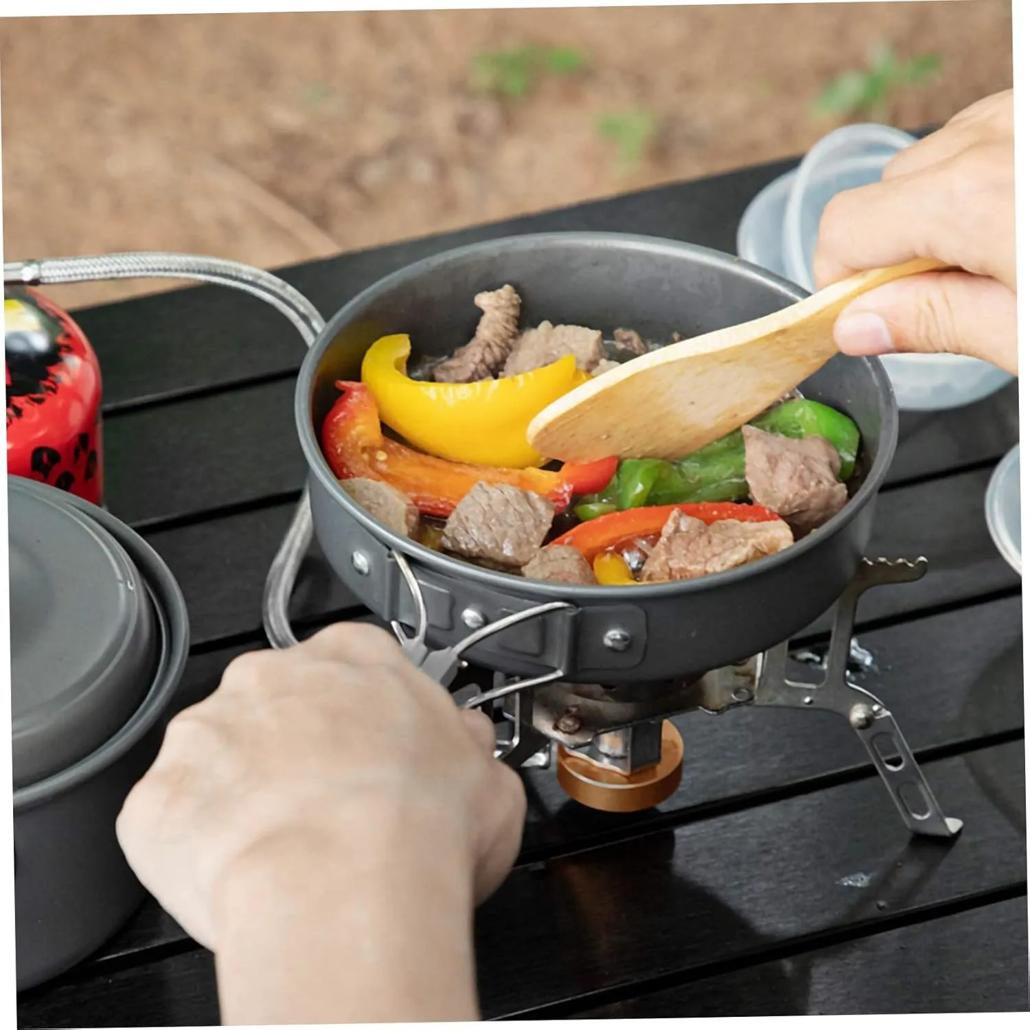 BESPORTBLE 3 Sets Outdoor Pot Aluminum Alloy Travel Cooking Utensils Light