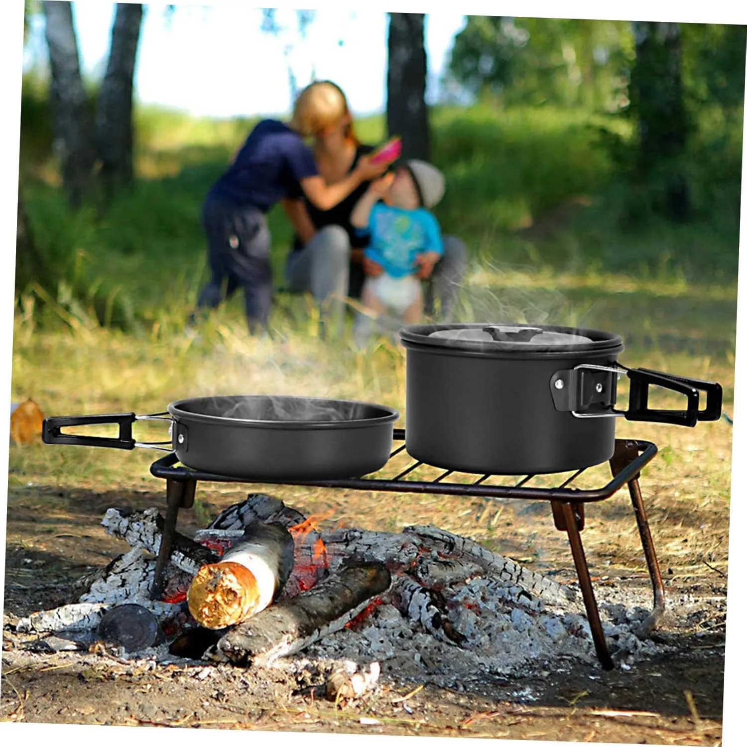 BESPORTBLE 3 Sets Outdoor Pot Aluminum Alloy Travel Cooking Utensils Light