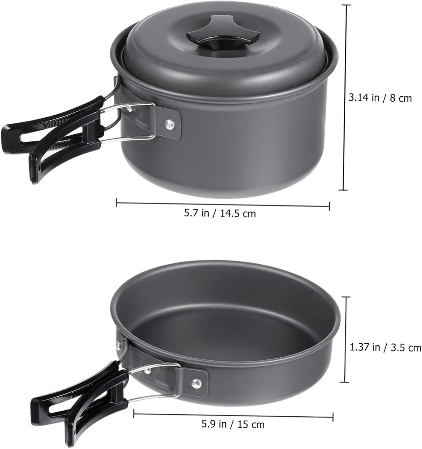BESPORTBLE 3 Sets Outdoor Pot Aluminum Alloy Travel Cooking Utensils Light