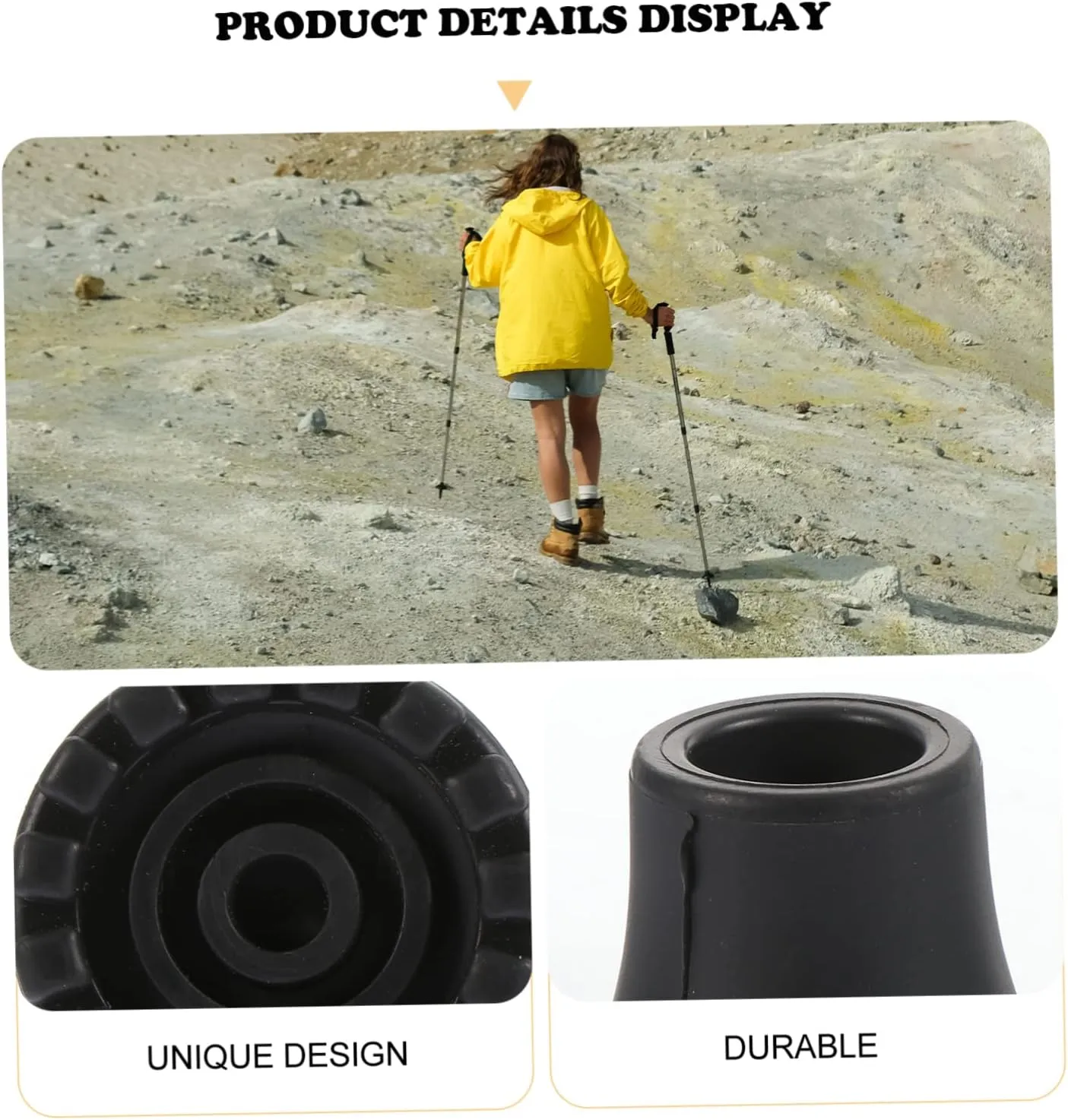 BESPORTBLE 4 Pcs Non-Slip Mat Crutch Tip Protector Cane Self Standing Tip Walking Stick Tips Outdoor Step Mats Outdoor Accessories Walking Stick Foot Cover Crutch Supplies Climbing Accessory