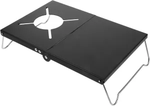 BESPORTBLE Outdoor Grill Table Folding Legs Heat Resistant Camping Stove Table for BBQ Picnic and Campfire Cooking