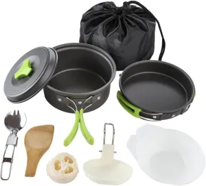 BESPORTBLE Outdoor Pot Set Camping Cooking Set Bowl and Utensils Sturdy Anti-Slip Handle Durable for Years