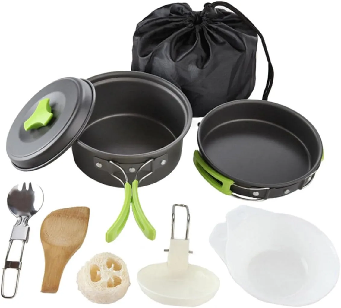 BESPORTBLE Outdoor Pot Set Camping Cooking Set Bowl and Utensils Sturdy Anti-Slip Handle Durable for Years