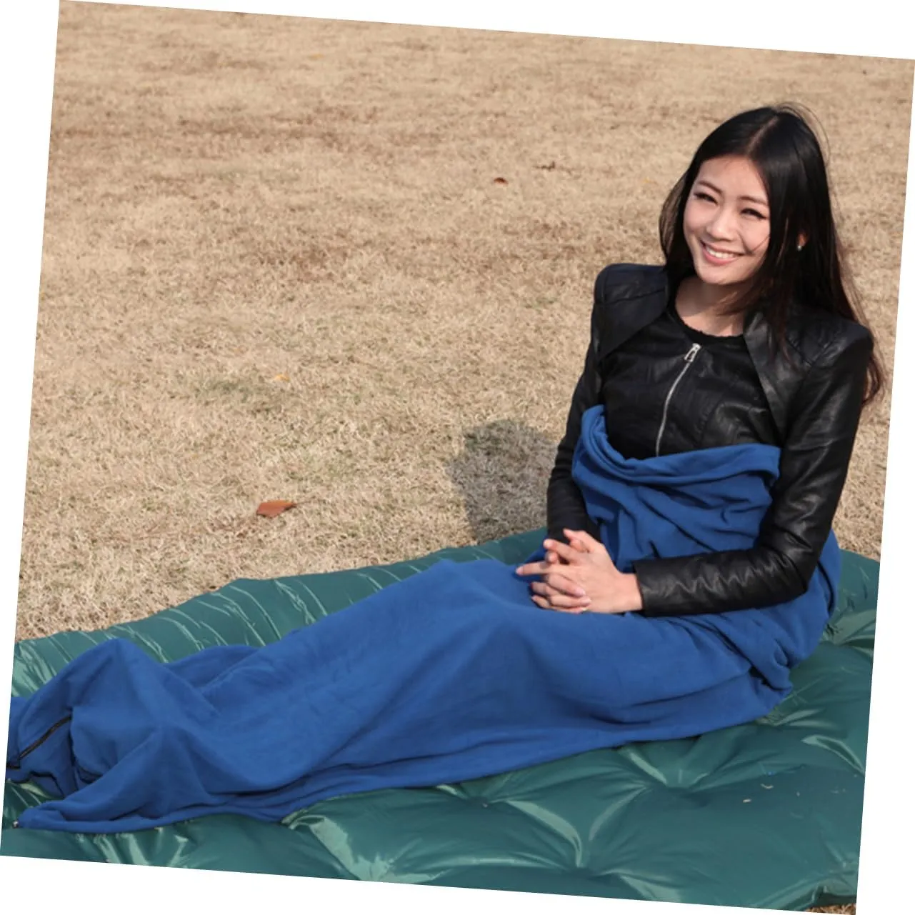 BESPORTBLE Outdoor Sleep Sack Sleeping Bags for Adults Winter Camping Cool Weather Fleece Blue