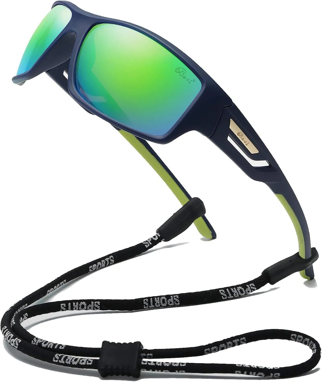 Bevi Polarized Sports Sunglasses TR90 Unbreakable Frame for Men Women Running Cycling Baseball