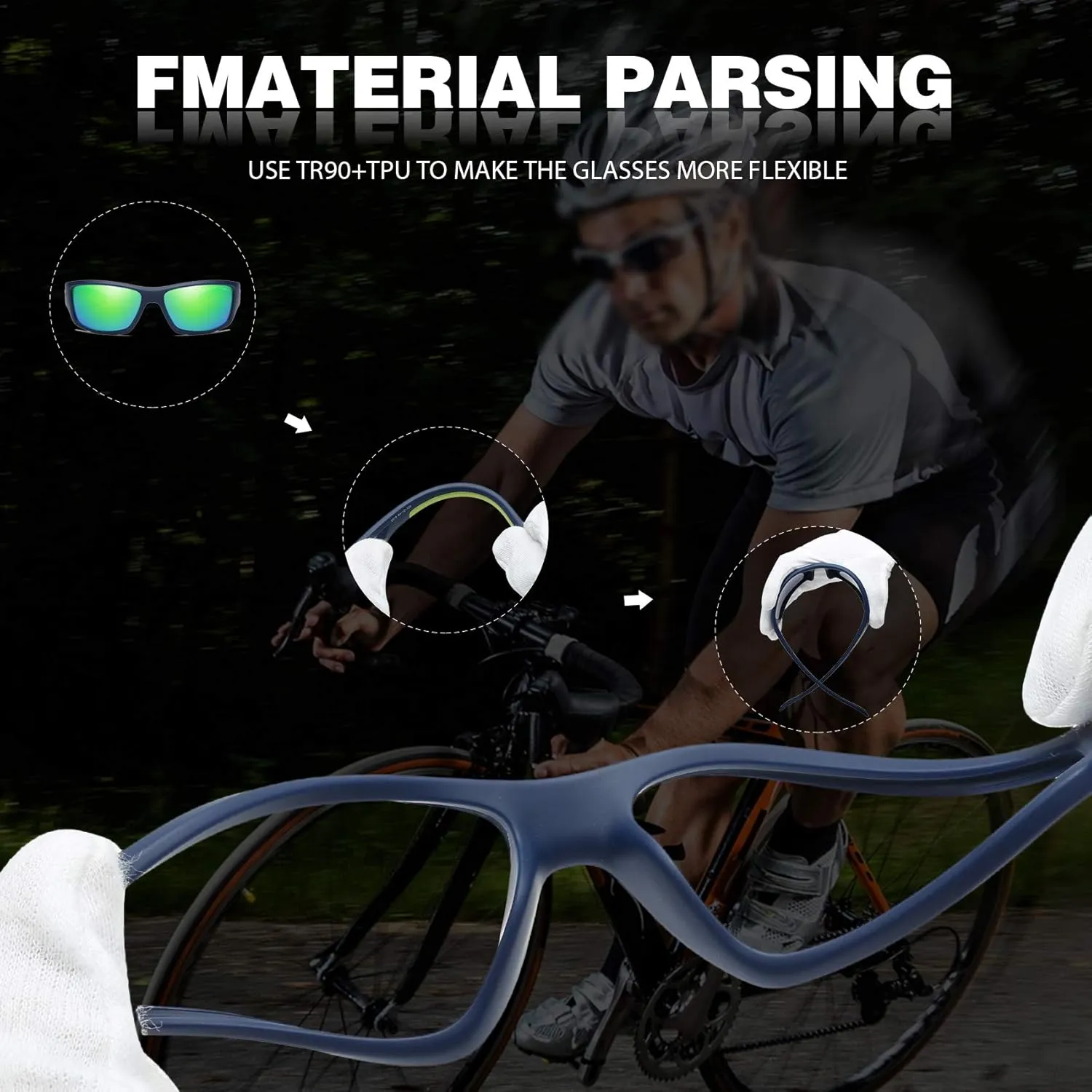 Bevi Polarized Sports Sunglasses TR90 Unbreakable Frame for Men Women Running Cycling Baseball