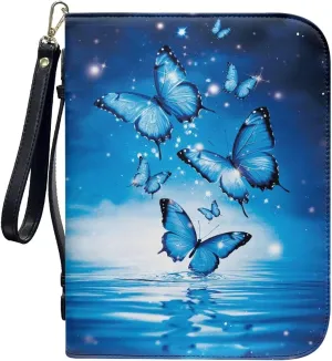 Bible Cover with Black Ribbon Study Bible Tote Bag Zip Carrying Case Handle and Pocket Bible Bag for Men & Women