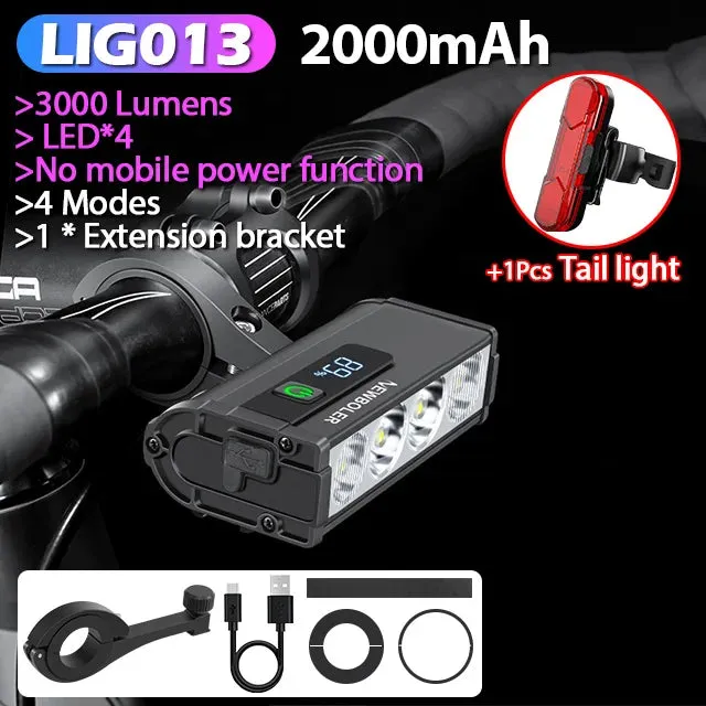 Bicycle Light Front Waterproof Flashlight USB Charging MTB Road Cycling Lamp Accessories