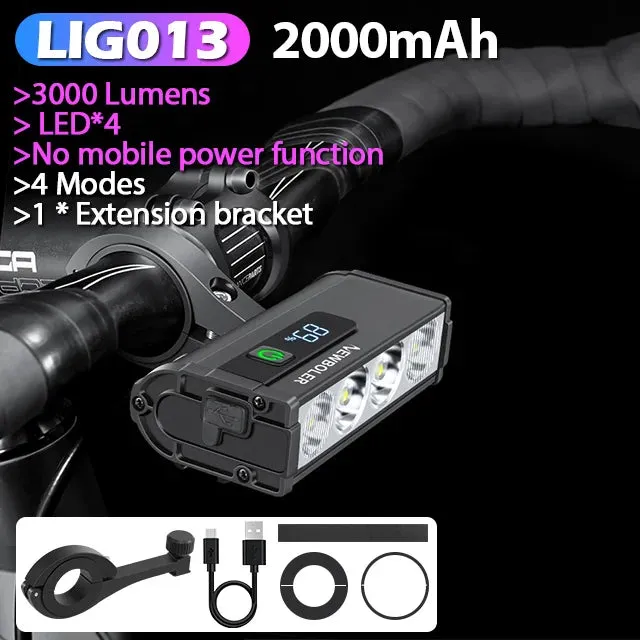 Bicycle Light Front Waterproof Flashlight USB Charging MTB Road Cycling Lamp Accessories