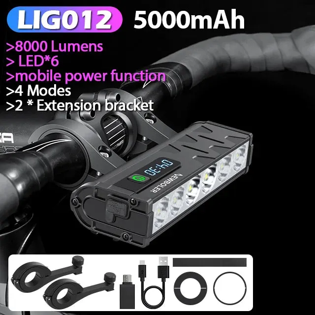 Bicycle Light Front Waterproof Flashlight USB Charging MTB Road Cycling Lamp Accessories