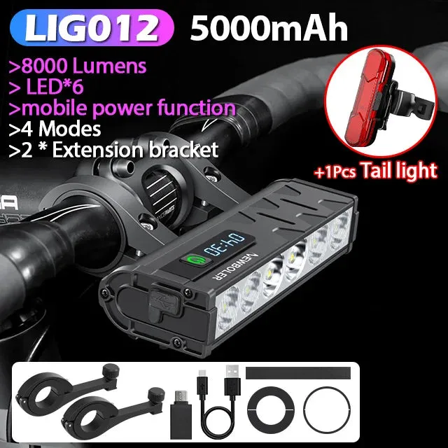 Bicycle Light Front Waterproof Flashlight USB Charging MTB Road Cycling Lamp Accessories
