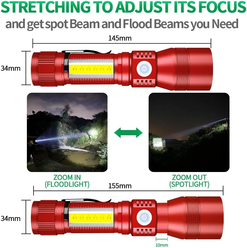 Black Light Flashlight, 3 in-1 Rechargeable Flashlights, UV Light Magnetic LED Flashlight High Lumens, 7 Mode Camping Waterproof Flashlight for Pet Urine Detection