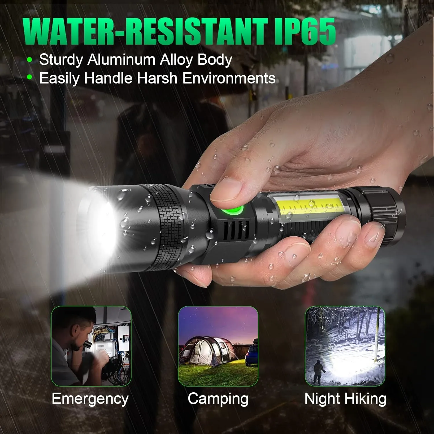 Black Light Flashlight, 3 in-1 Rechargeable Flashlights, UV Light Magnetic LED Flashlight High Lumens, 7 Mode Camping Waterproof Flashlight for Pet Urine Detection