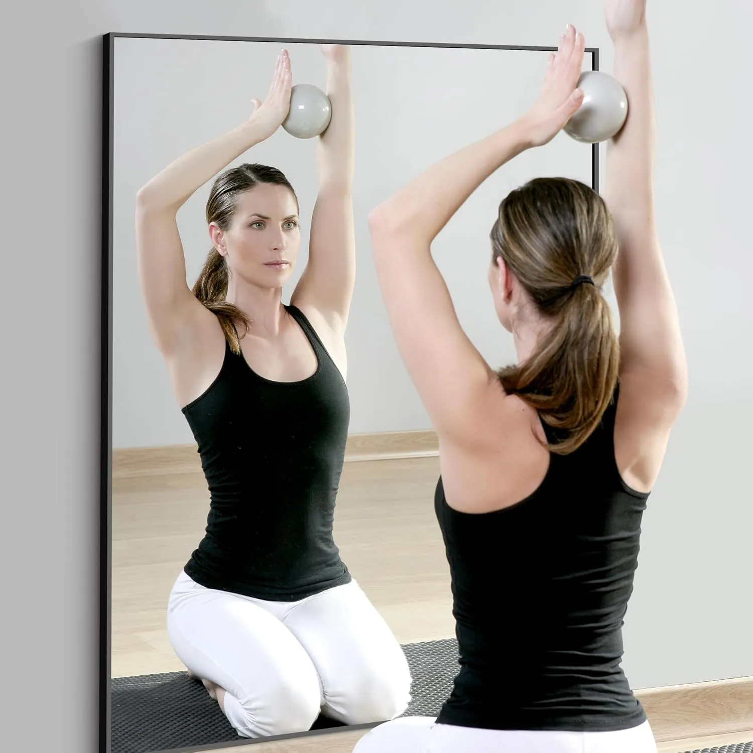 Black Rectangle Mirror, 36"x48" Bathroom Mirrors for Over Sink, Large Black Wall Mounted Mirror, Metal Framed Mirror for Wall, Vanity Mirror for Bathroom Living Room Bedroom Dining Room