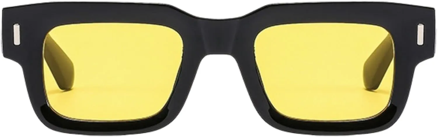 Black Square Trendy Sunglasses Womens Mens Vintage Retro Rectangle Sun Glasses Fashion Classic Shades