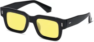Black Square Trendy Sunglasses Womens Mens Vintage Retro Rectangle Sun Glasses Fashion Classic Shades