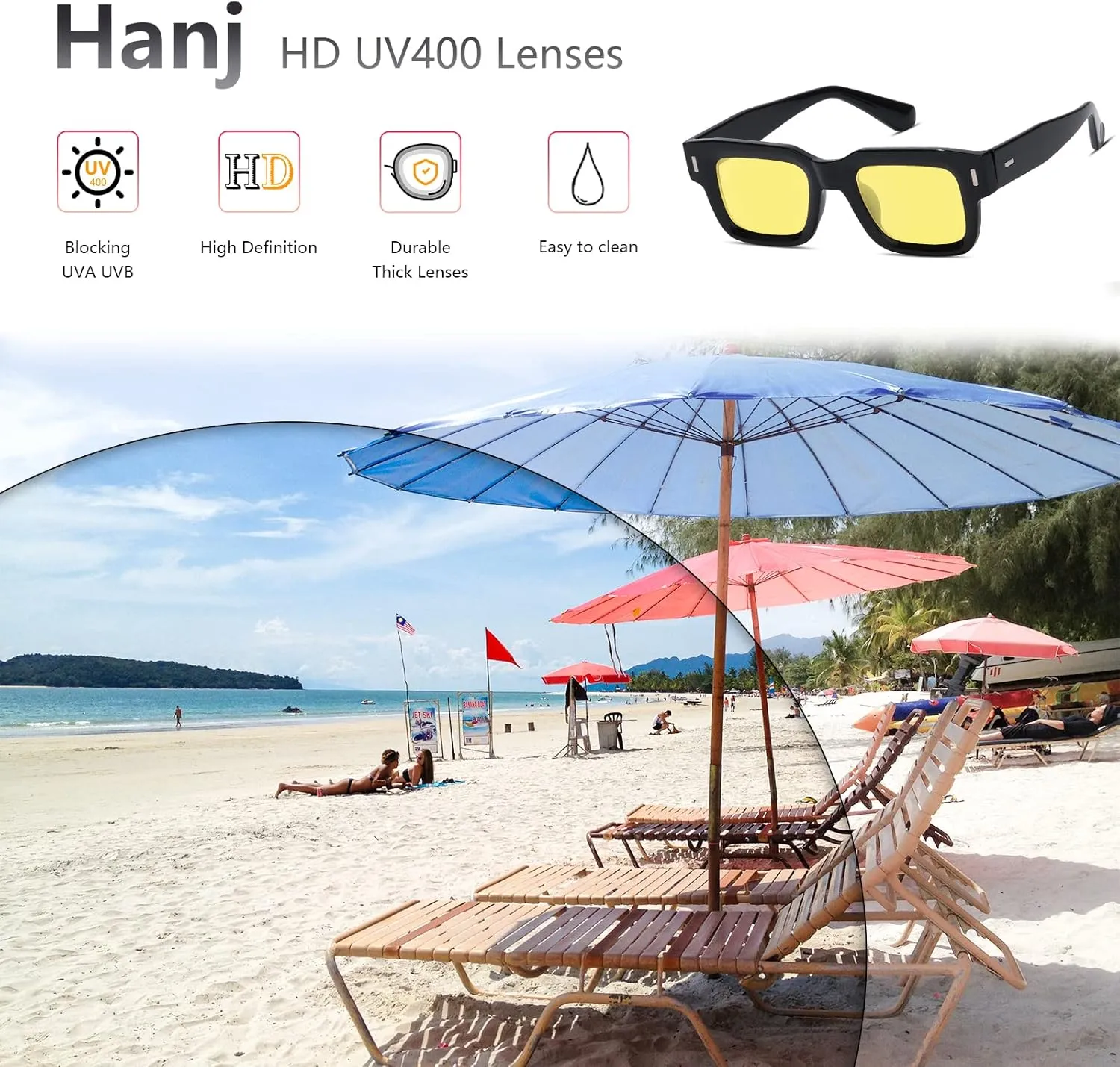 Black Square Trendy Sunglasses Womens Mens Vintage Retro Rectangle Sun Glasses Fashion Classic Shades