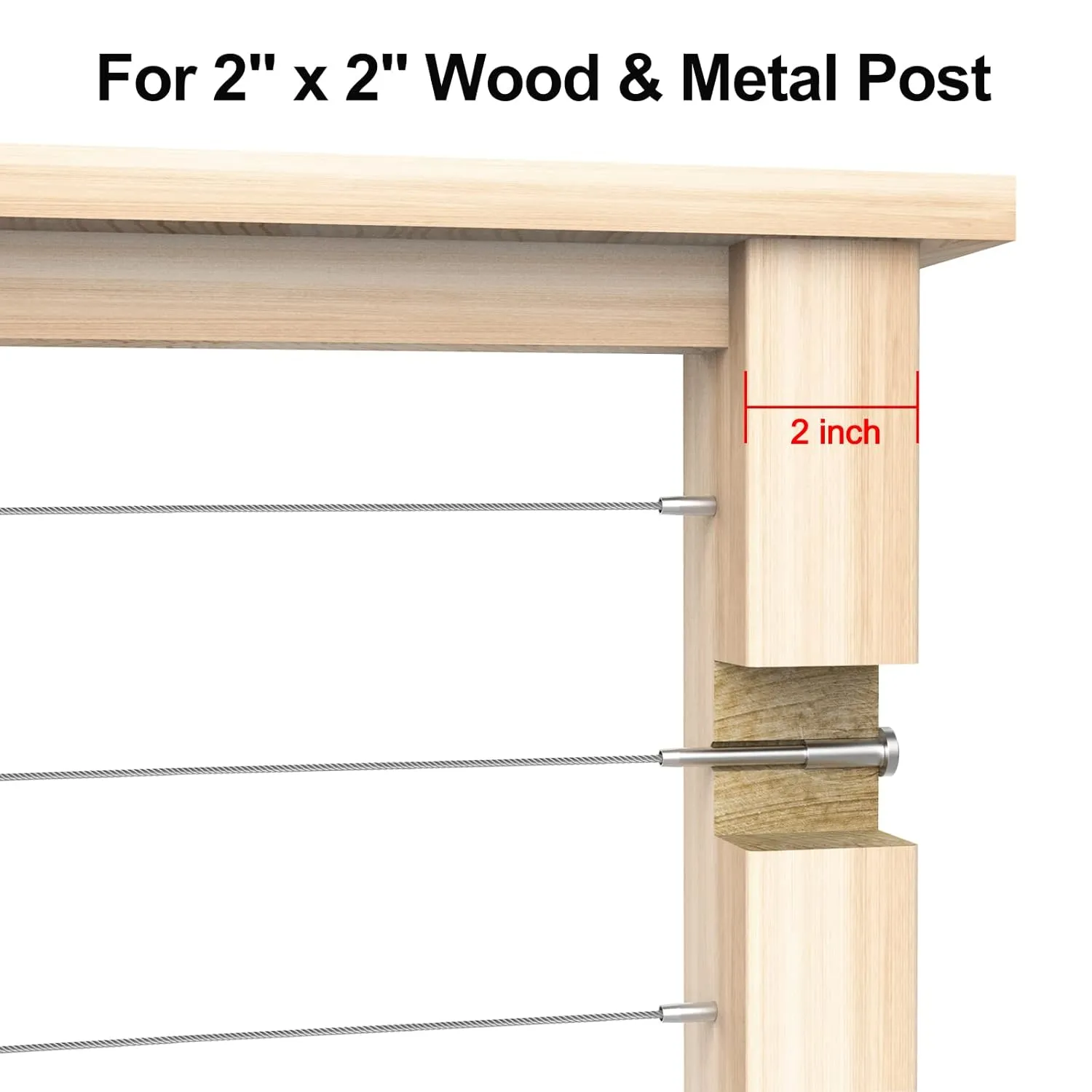 BLIKA 10 Pack Invisible Cable Railing Kit, T316 Stainless Steel 1/8" Invisible Receiver and Swage Stud End for Cable Railing, Swage Tensioner 1/8" for Wood/Metal Post, Cable Railing Hardware
