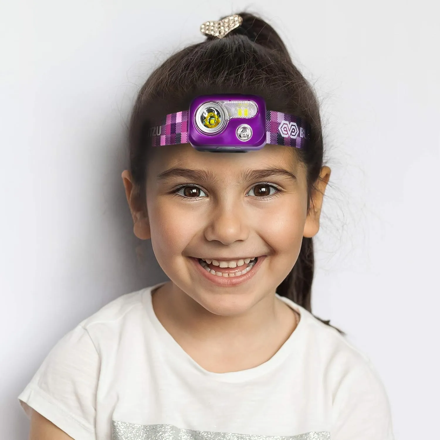 BLITZU Rechargeable LED Headlamp, Purple, Adjustable, Durable, Battery Powered, 500 Lumen, 150 Feet Range, 2 Special Modes, 120-Day Guarantee