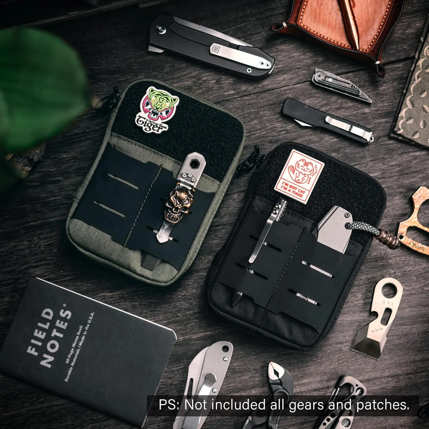 Block E2.0 EDC Compact Waist Pocket Pouch, Multi-Purpose Molle EDC Pouch Gadget Organizer, Multi-Purpose Molle Tool Pouch for Multitools, Nylon Daily Utility Tool Organizer Bag Green