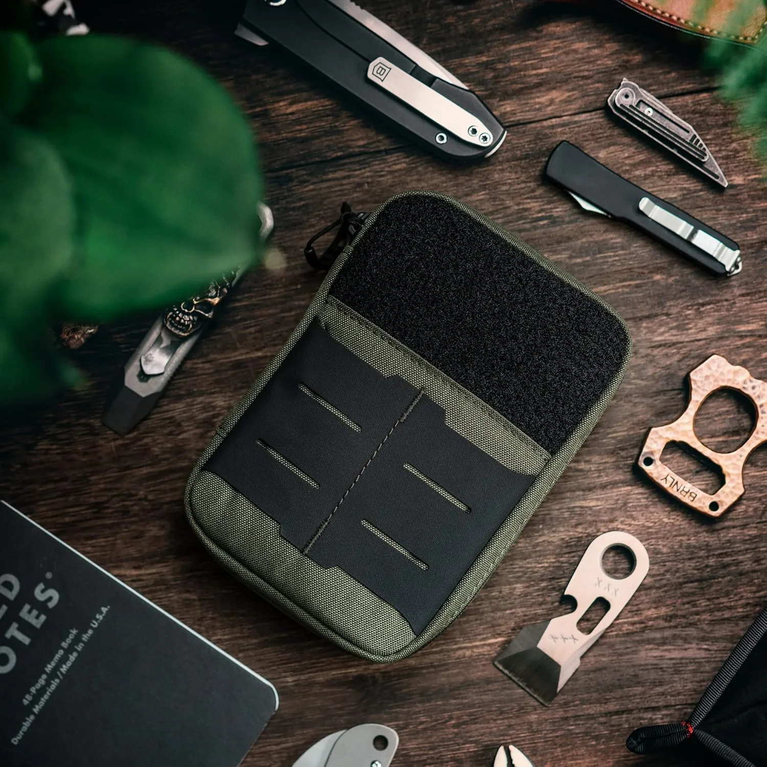 Block E2.0 EDC Compact Waist Pocket Pouch, Multi-Purpose Molle EDC Pouch Gadget Organizer, Multi-Purpose Molle Tool Pouch for Multitools, Nylon Daily Utility Tool Organizer Bag Green